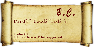 Biró Cecílián névjegykártya